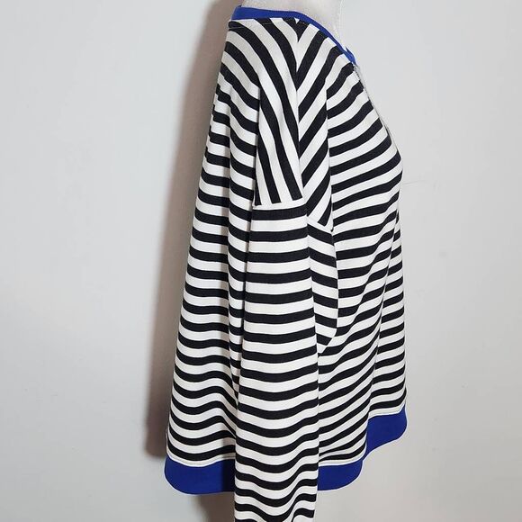 Black and White Stripe Classic Striped Oversized Crewneck Size Small - Picture 4 of 9